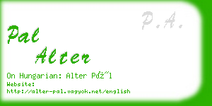 pal alter business card